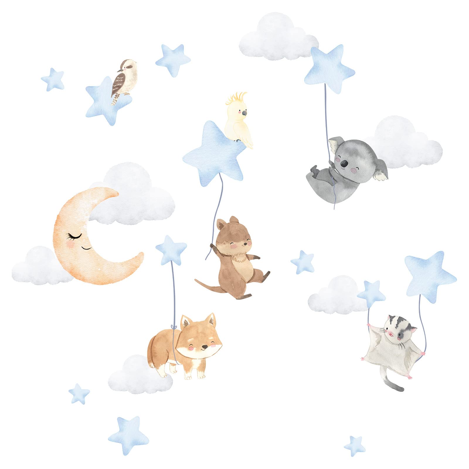 Little Deco Wandtattoo Tiere & Sterne Wandsticker für Baby Kinderzimmer DL828-2