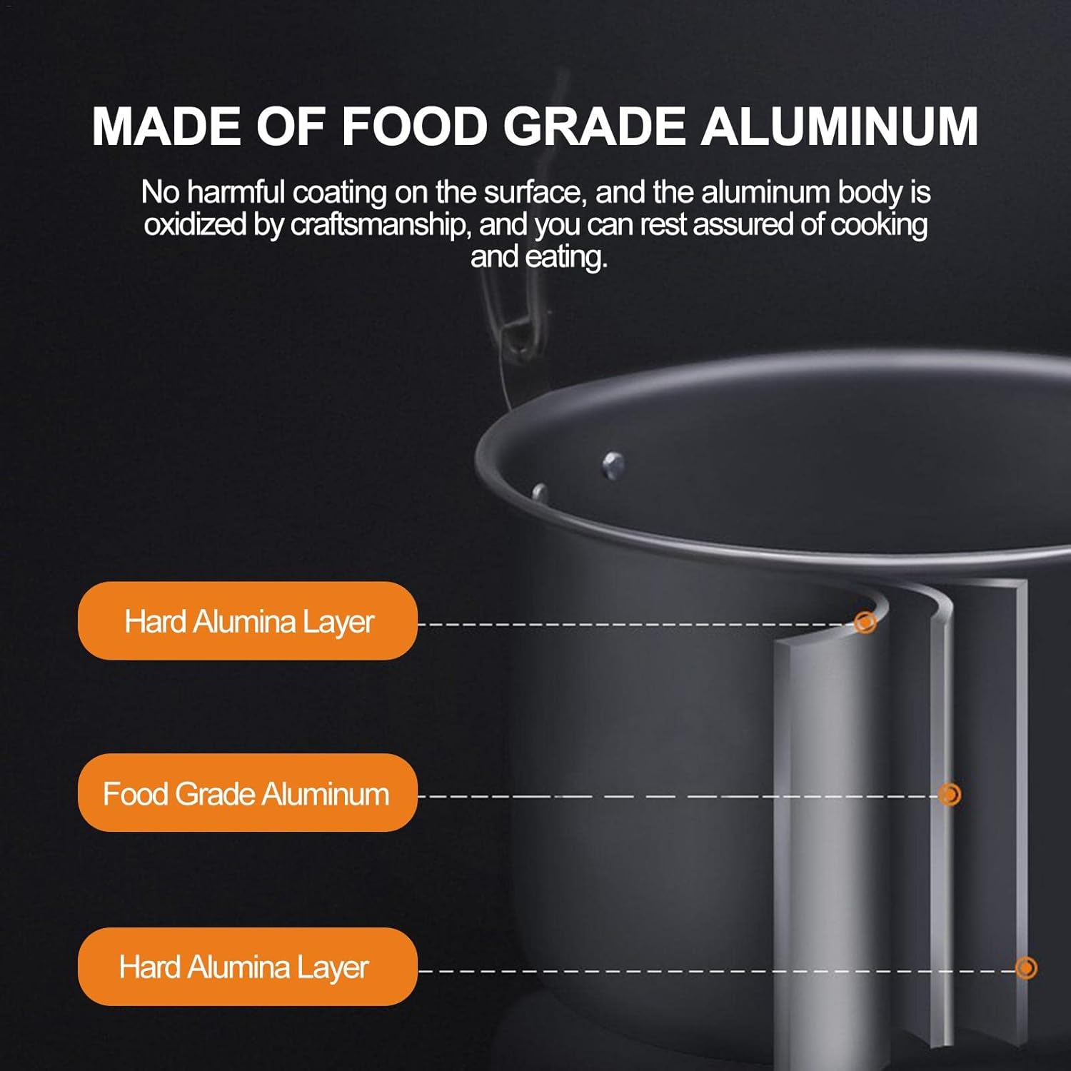 キャンプ吊り鍋 携帯式吊り鍋 軽量 キャンプ 吊り下げ鍋 5 8人用 アウトドア鍋 大容量 4l