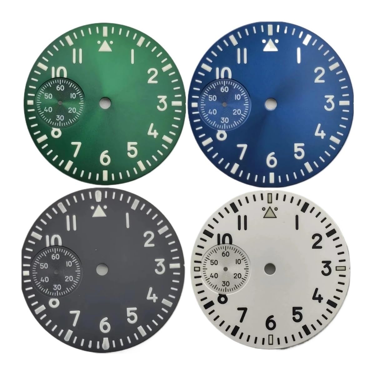 AOIMBNQC Cadran de Montre Homme 37 mm, Noir, Bleu, Vert, Blanc, Compatible avec Mouvement ETA 6497 (1 pièce)