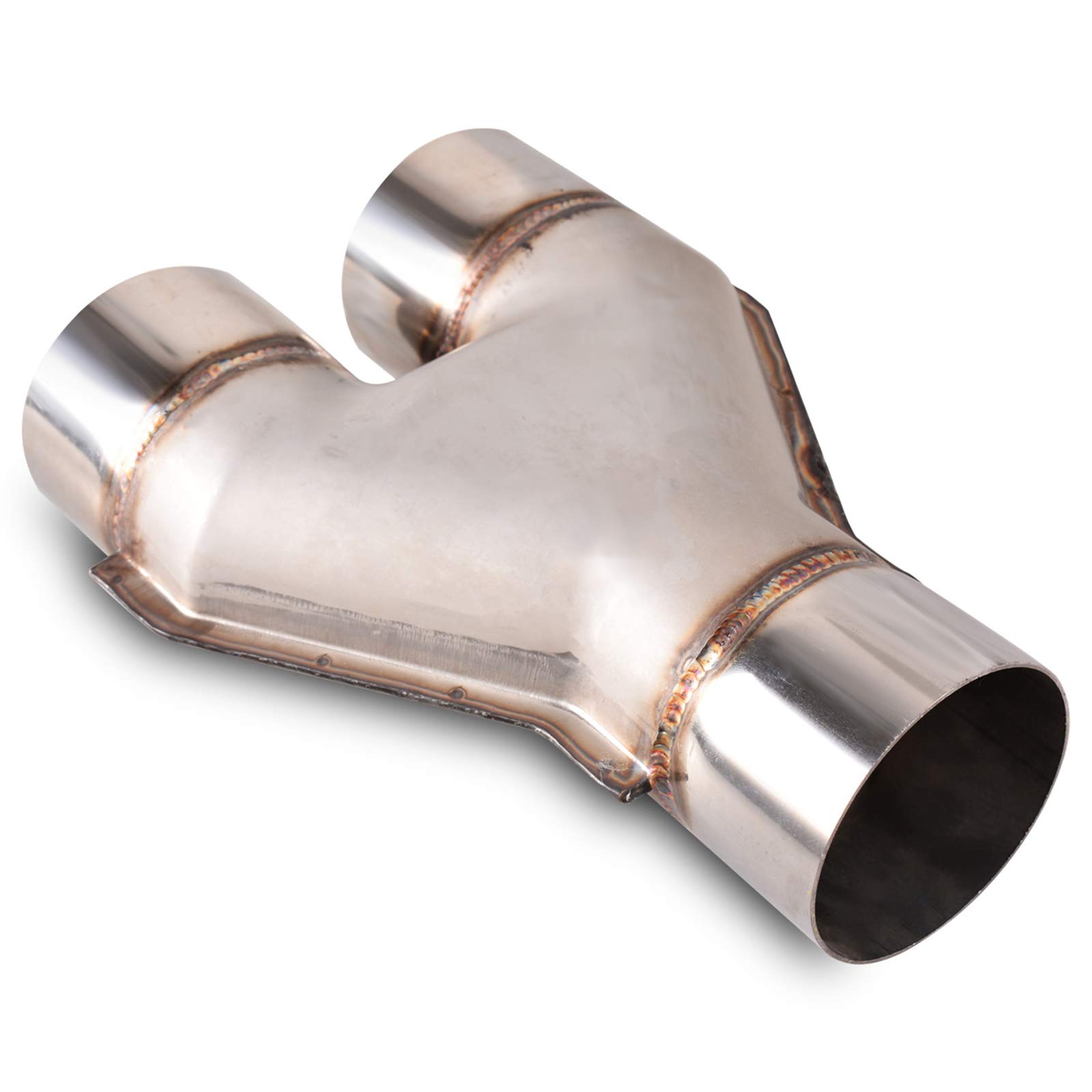 AUTOSAVER88 3 Inch Dual Exhaust Y Pipe, 3" Single to 3" Dual Exhaust Adapter Connector, Stainless Steel Diesel Y-Pipe, 10" Overall Length, Universal 3 Inch Y Exhaust Pipe, Weld-on