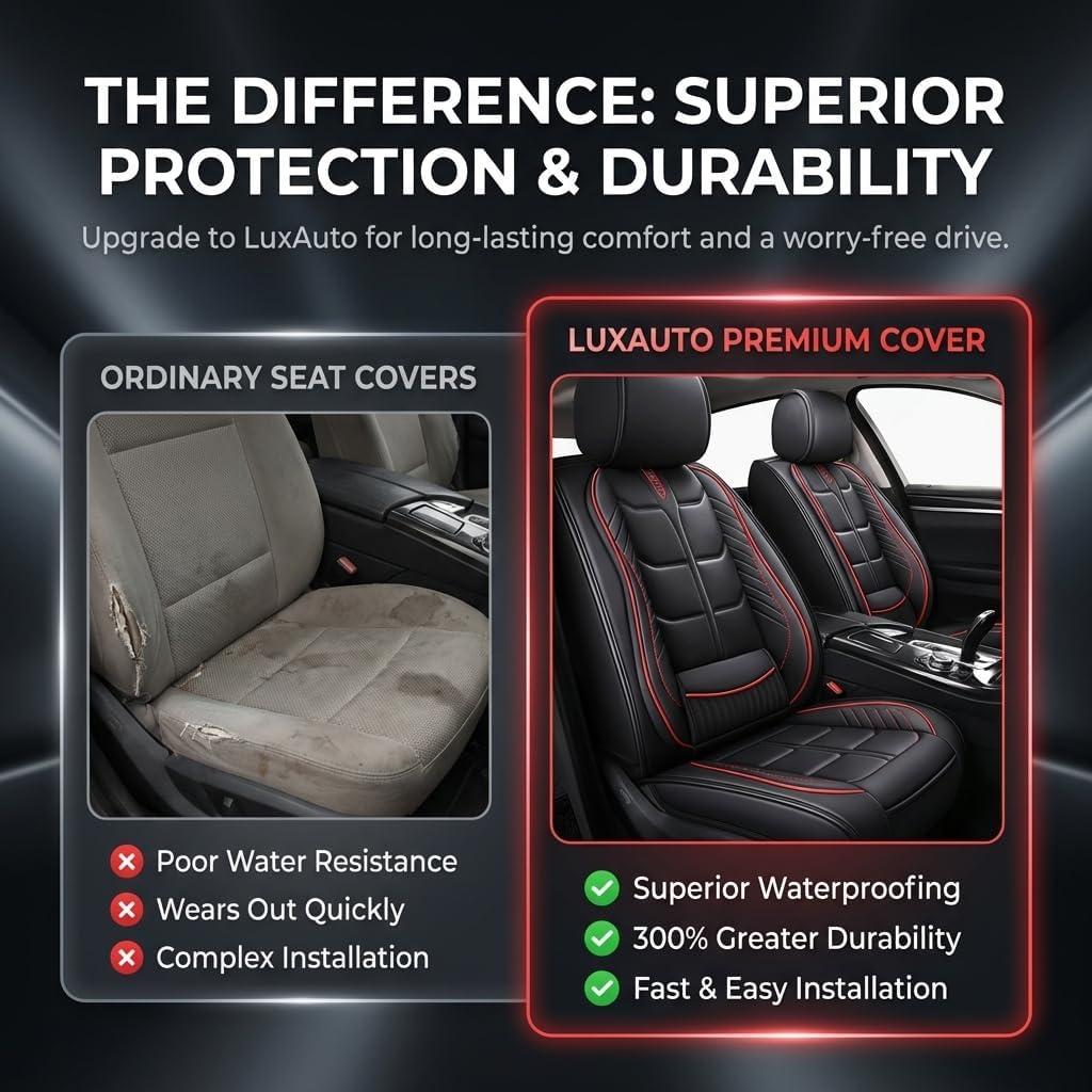 URINOVET for Toyota Mirai 2012-2015 Car Seat Cover, 5-Seater Front Rear Seat Cover, Waterproof and Wear Resistant Leather Seat Covers(Full Set,Coffee)