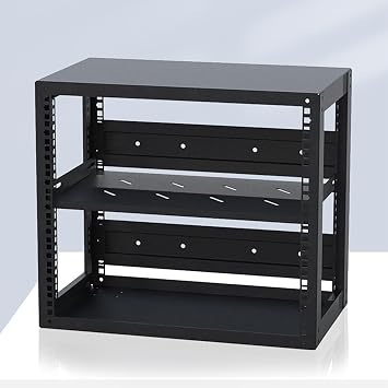 Wall Mounted AV Media Stand, Steel Audio Rack, Floating Stereo Cabinet, Media Storage Cabinet with Adjustable Shelves, 2-Tier DVD Component Shelf50.9x40x27.35cm