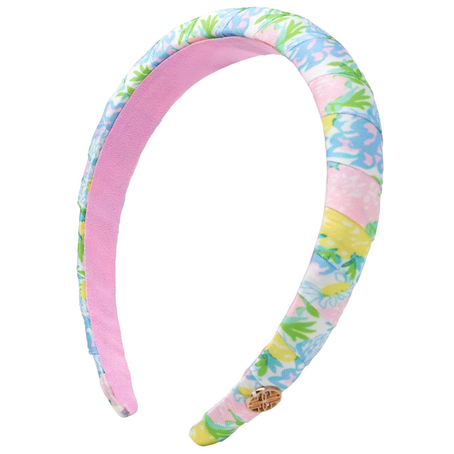 Lilly Pulitzer Women's Fashion Headband, Wrapped Fabric Headband, Colorful Cloth Headband, Cute Hair Accessories for Women (Lilly Garden Home)