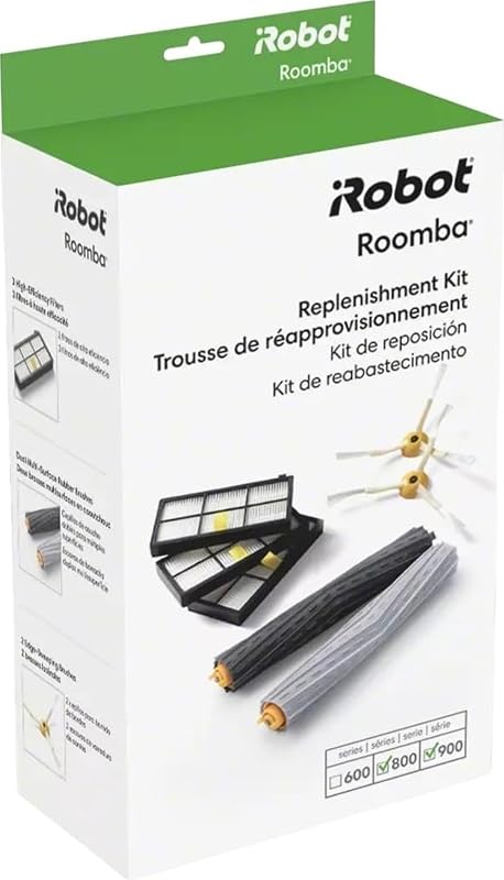 iRobot Roomba Authentic Replacement Parts - Roomba 800 and 900 Series Replenishment Kit (3 AeroForce Filters, 2 Spinning Side Brushes, and 1 Set of Multi-Surface Rubber Brushes) | 3 filters, 2 side brushes, multi-surface rubber brush set