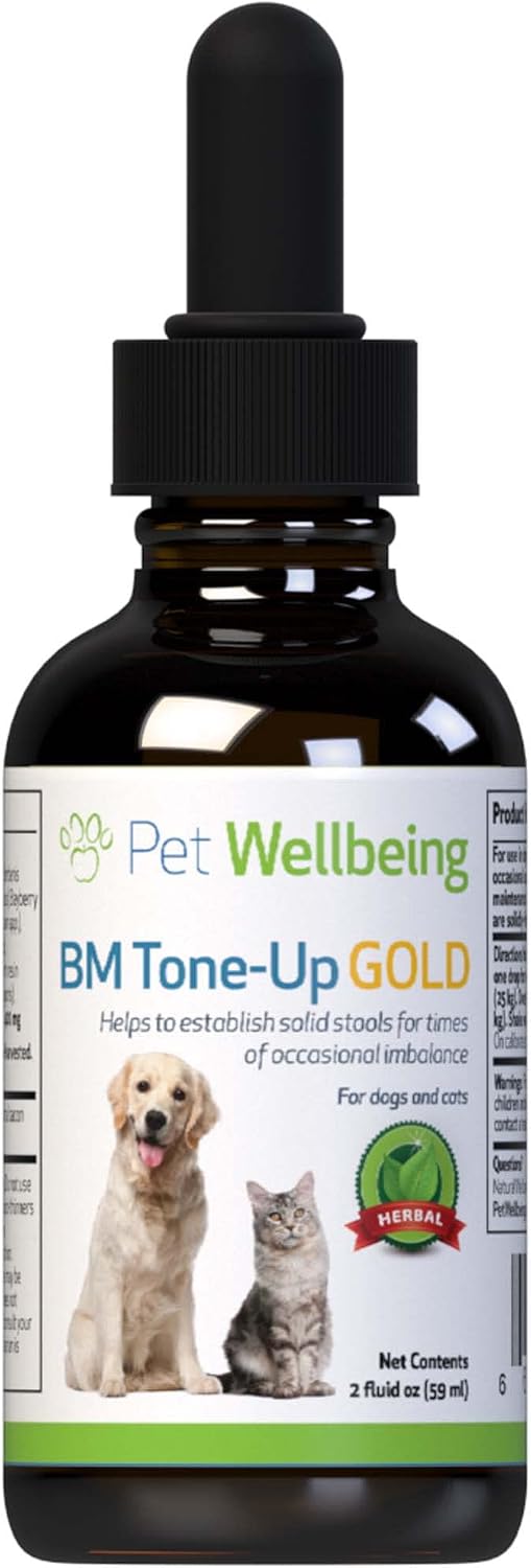 Pet Wellbeing BM Tone-Up Gold for Cats - Vet-Formulated - for Diarrhea & Loose or Runny Stools - Natural Herbal Supplement 2 oz (59 ml)
