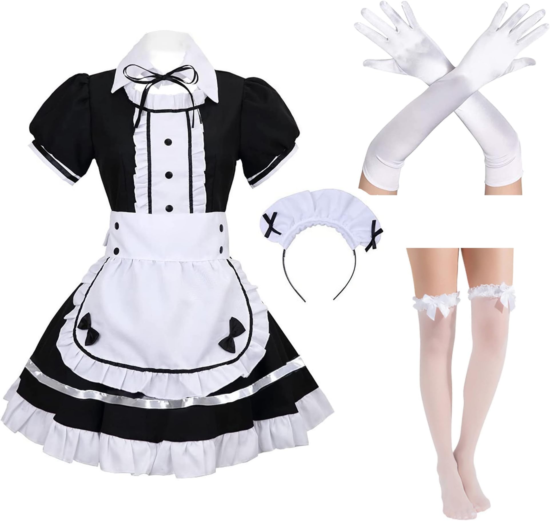 MimengCute Lolite Costume Japanese Classic Anime Akihabara Maid Outfit Coseplay Maid Outfit Dress Set