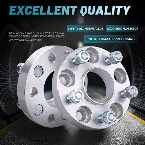 Miniatura 4 de IRONTEK Adaptador espaciador de rueda de 1 pulgada para Nissan Infiniti 5x4.50.197x4.500in 12x1.25 pernos 66.1 orificio para Nissan 370Z, 350Z,