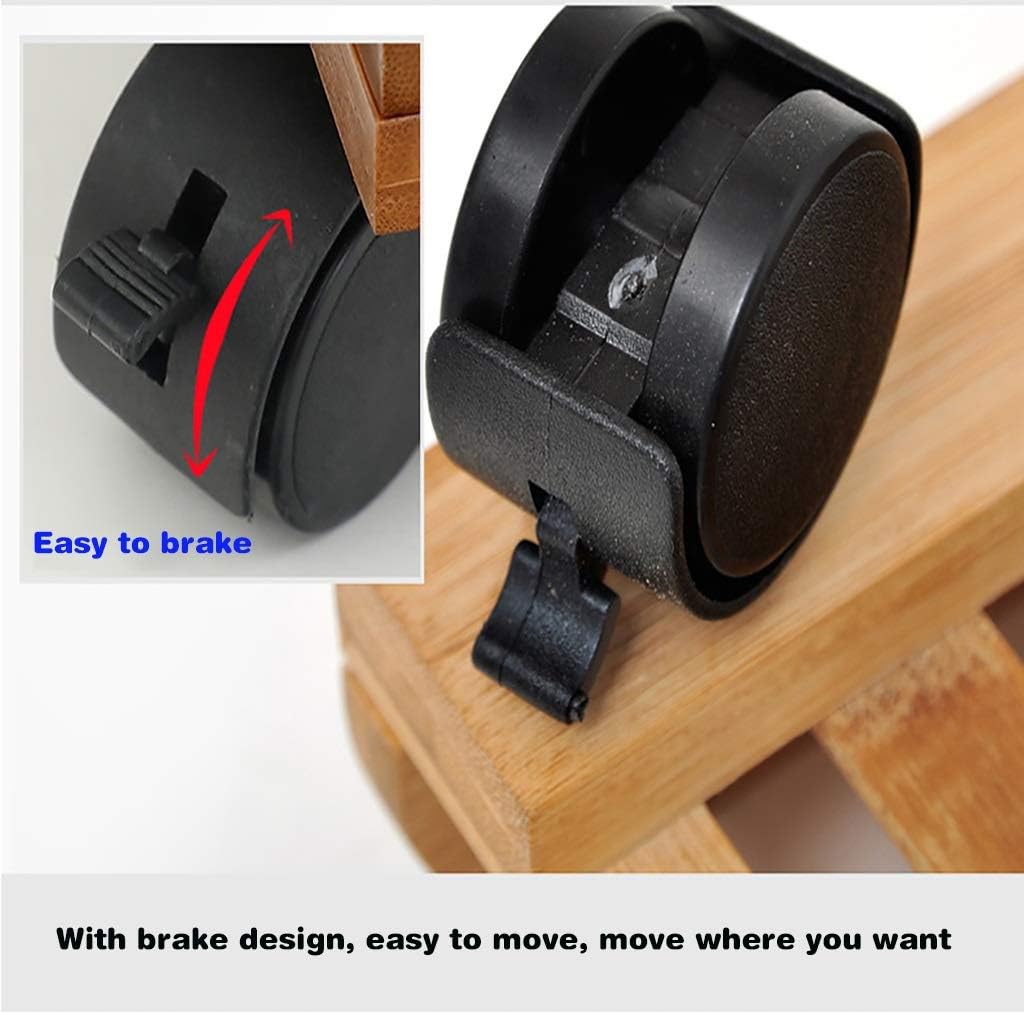 Plant Trolley Plant Pot Trolley,Potted Planter Trolley,Vintage Style - Garden Plant Pot Trolley,Square Wooden Plant Caddy,Load Bearing:50KG,for Indoor, Outdoor, Home, and Garden,Wood Color (