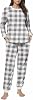 Fleece Pajamas Women Set Winter Thermal Plush Long Sleeve Sleepwear Casual 2 Piece Fuzzy Lounge Sets with Pockets