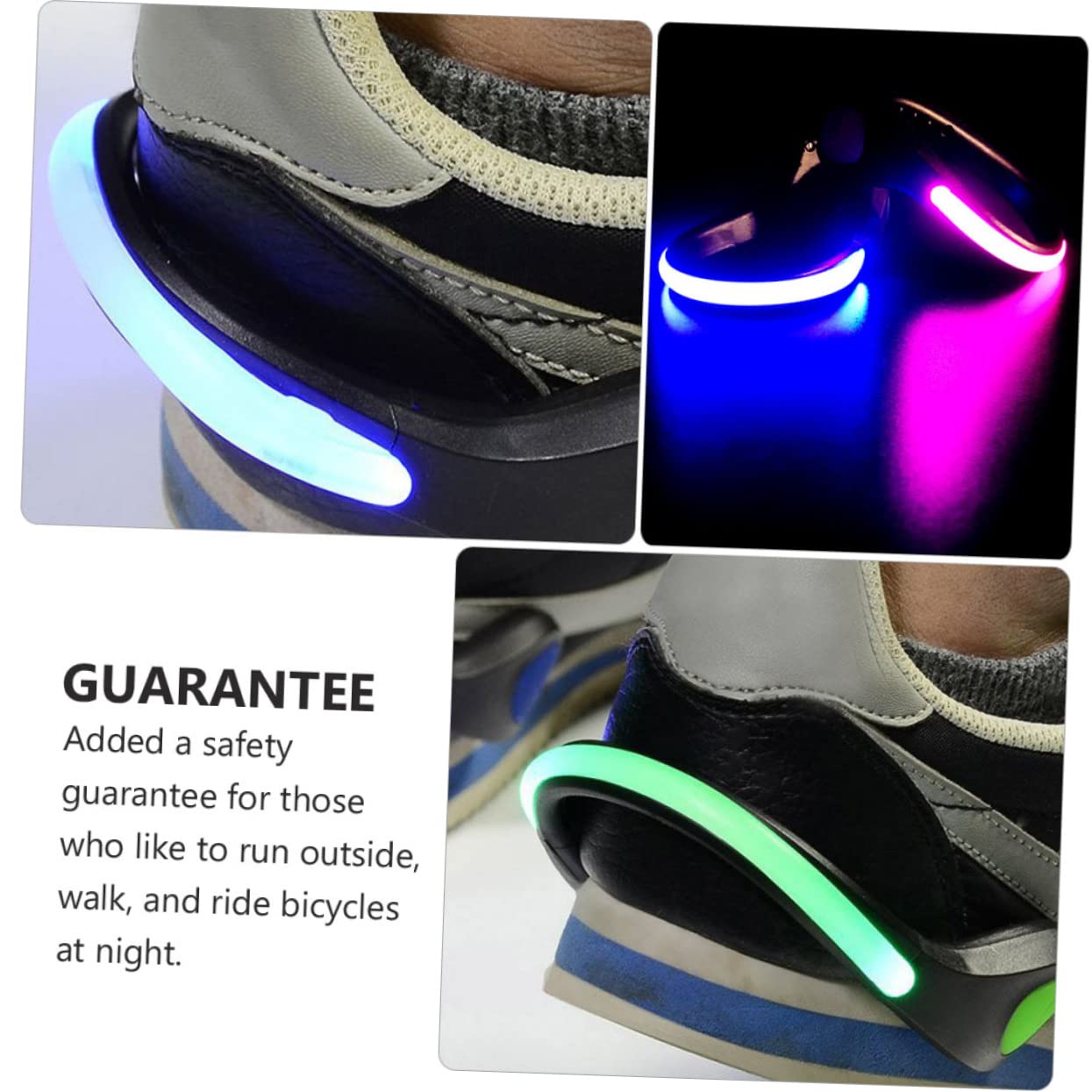 KOMBIUDA 6Pcs LED Shoe Lights for Night Running Safety Clip Lights for Runners Easy Attachment with Non Skid Design for Walking and Evening Activities