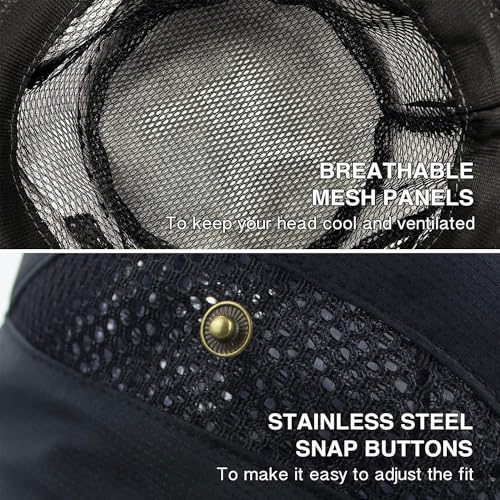 Image of Sun Hat for Men, Wide Brim Summer Protection Cap, Round Cap for Men, Beach Fishing Hat for Hiking, Fishing, Gardning, Travel