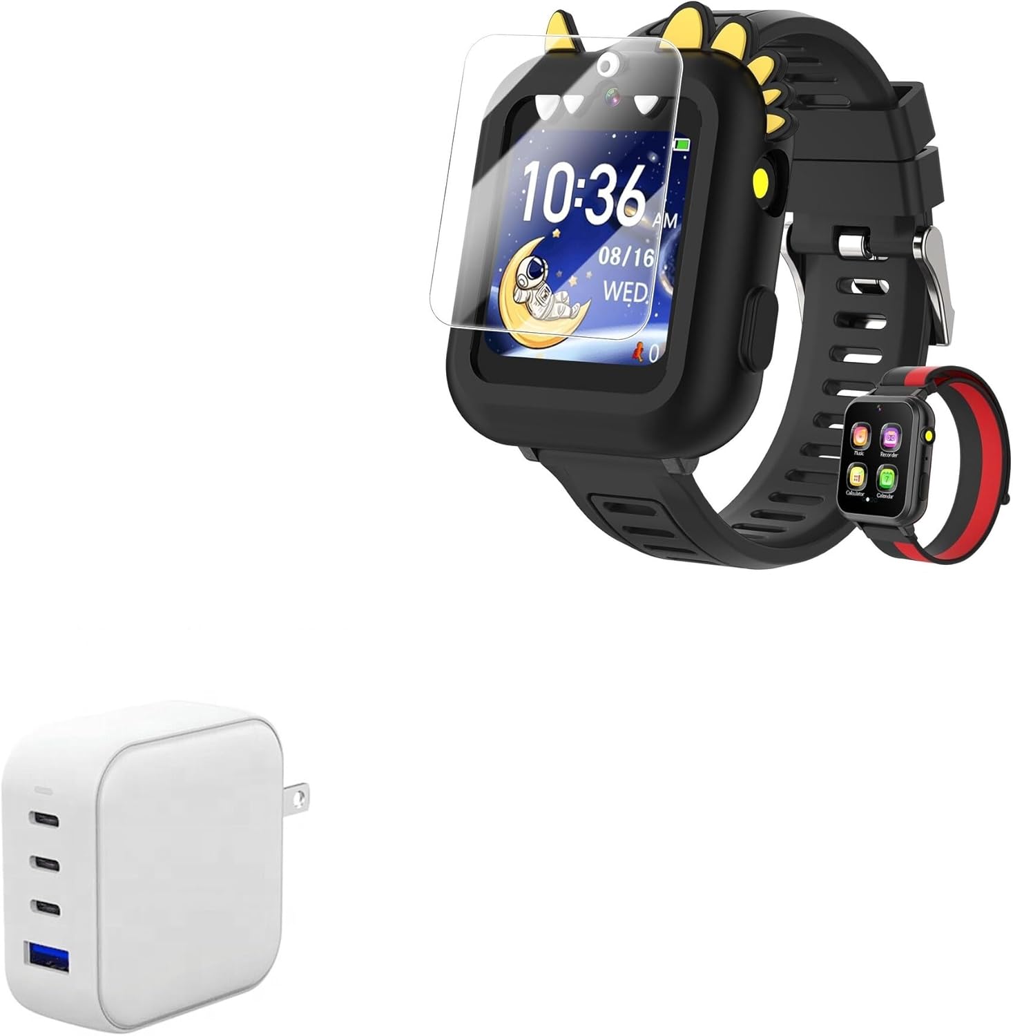 BoxWave Charger Compatible with MOFGDNI S16 (1.5 in) - PD miniCube (100W), 100W 3 PD Port Wall Charger International - Winter White