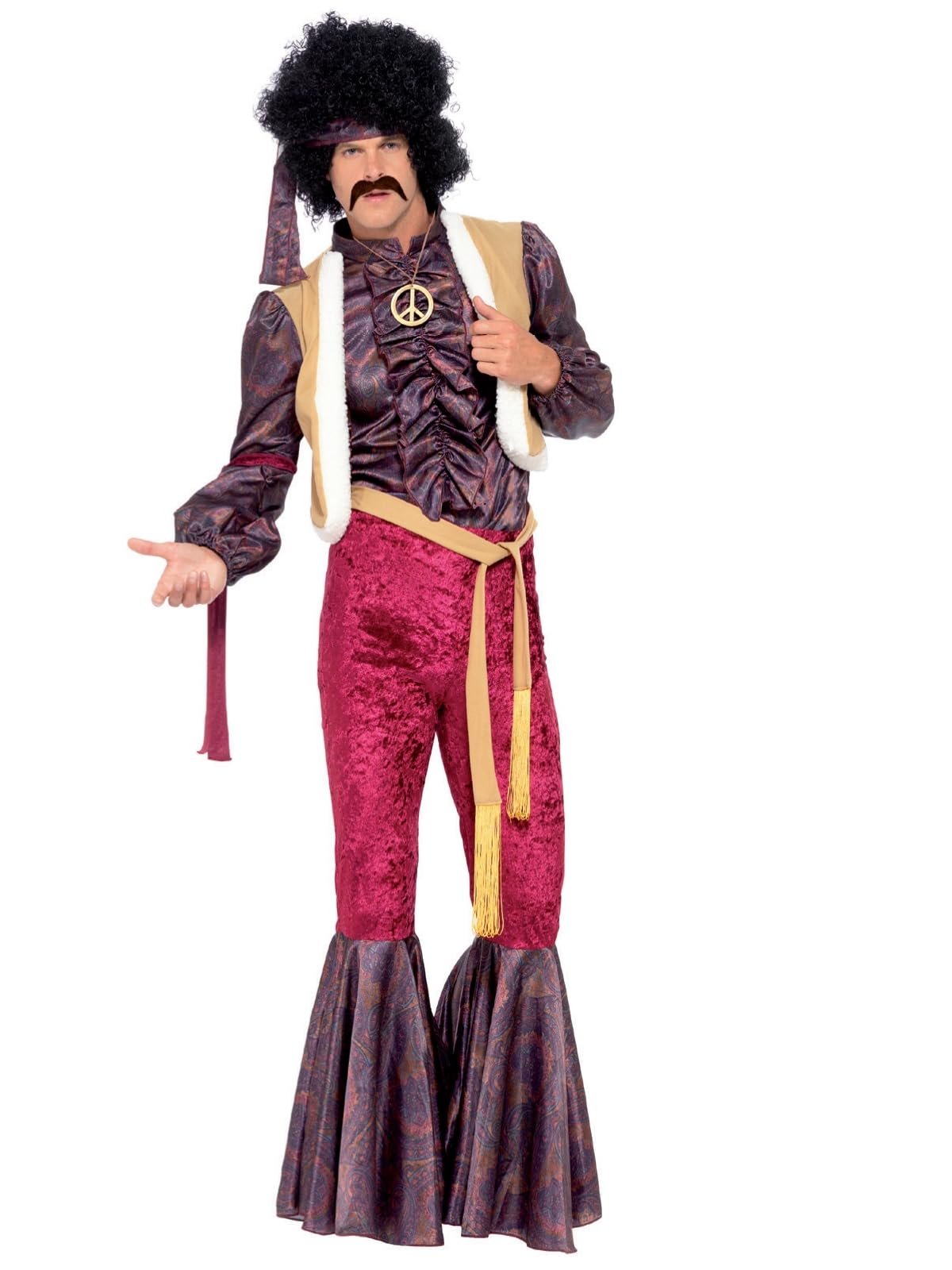 Smiffy's Mens 70s rockero Traje Estilo Jimi Hendrix