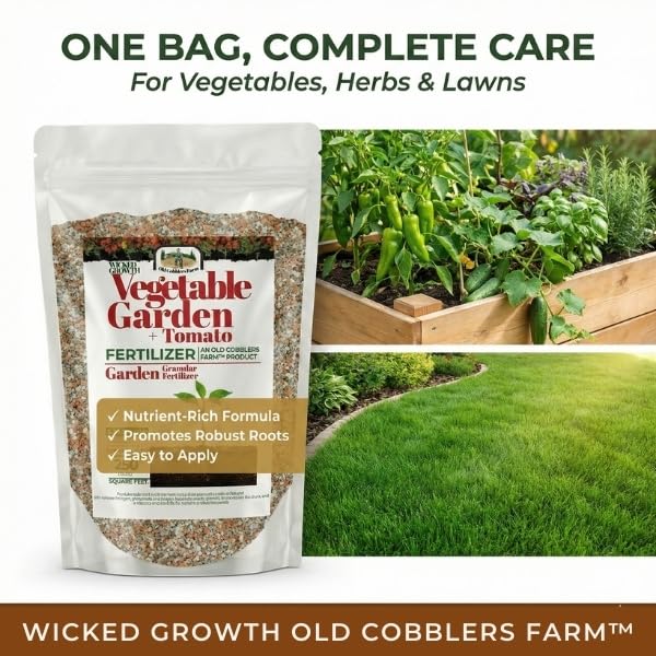 Old Cobblers Farm™ Wicked Growth Garden & Tomato Fertilizer - Plant Growth, Seed Development, Root Development (5 lbs | 10 lbs | 15 lbs | 20 lbs) (5 lbs)