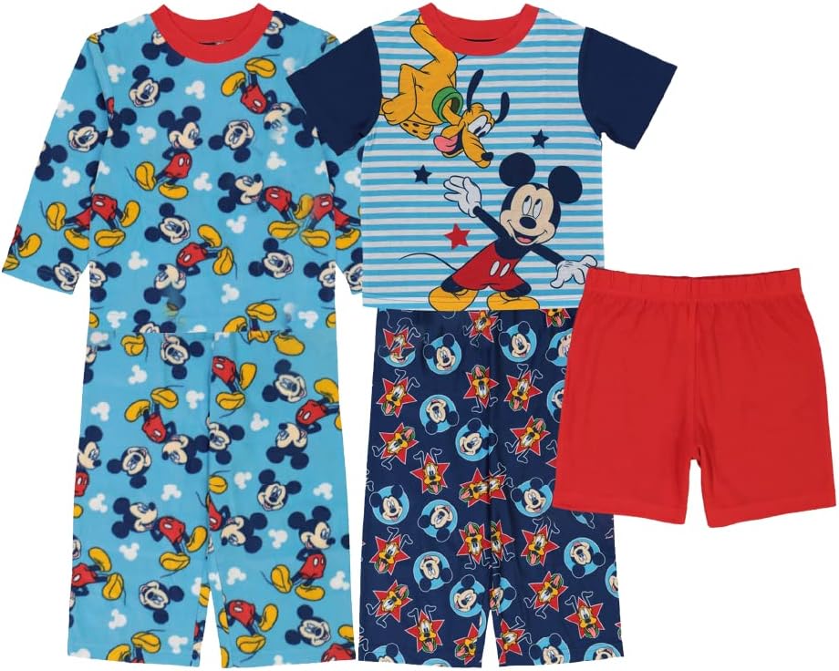 Disney boys Mickey Mouse | Pixar 5-piece Loose-fit Pajama Set, Soft & Cute for Kids