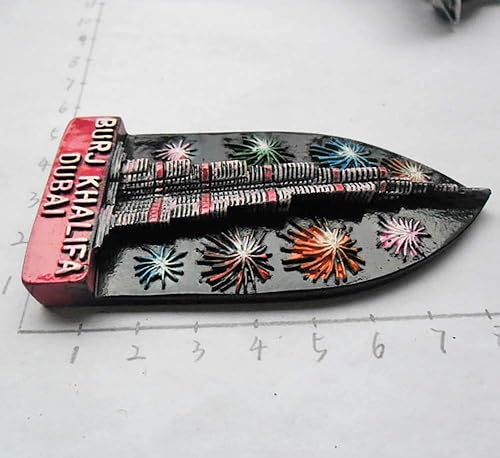 Miniatura 3 de Dubai Burj Khalifa 3D imán de nevera turístico recuerdo etiqueta engomada del viaje, imán del refrigerador de Dubai, colección de decoración del