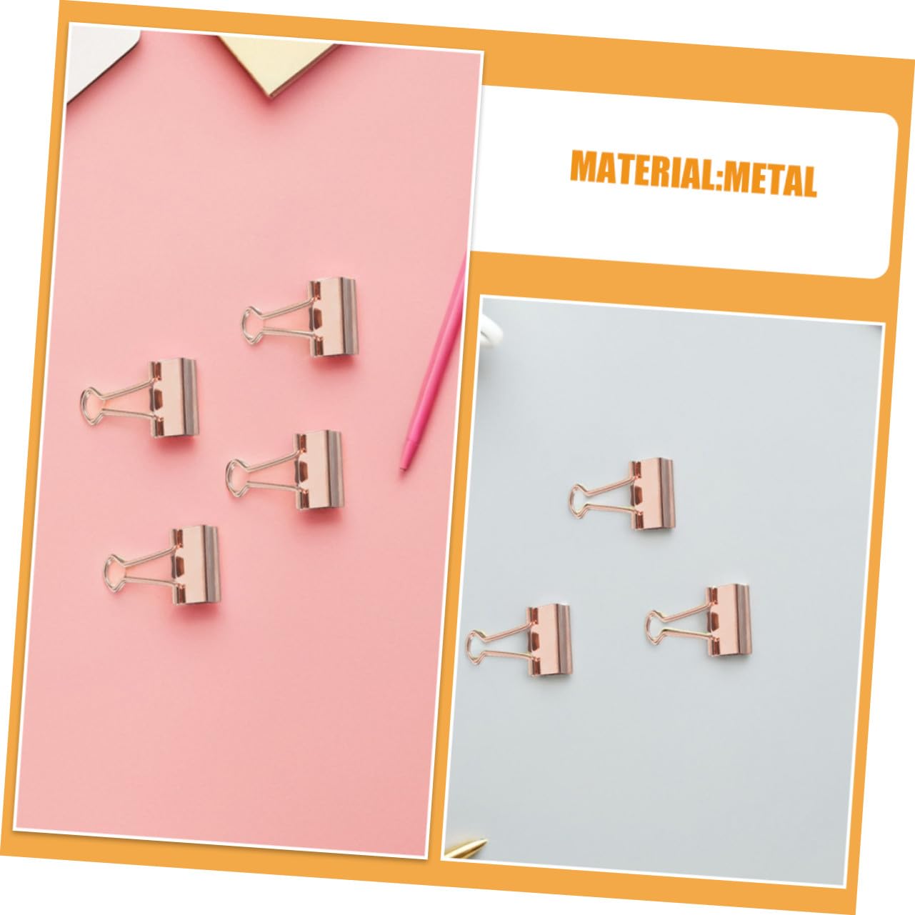 Gadpiparty 100stücke Roségoldene Metall-binderclips Kleine Aktenklammern Büroklammern Für Journaling Planerklammern Als Schreibtischzubehör