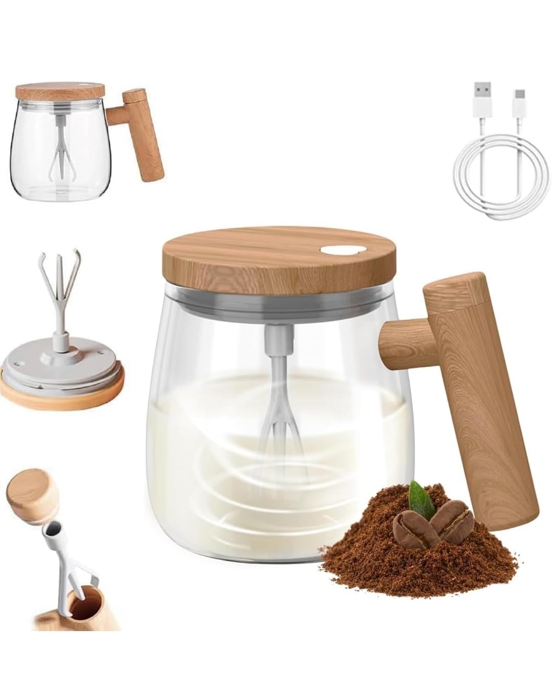 Dalveen Self Stirring Coffee Mug 400ml | Rechargeable Electric Mixing Cup with USB Charging | Portable Travel Mug, Coffee Frother, Milk Mixer & Protein Shaker for Office, Home & Outdoor Use-picture-17