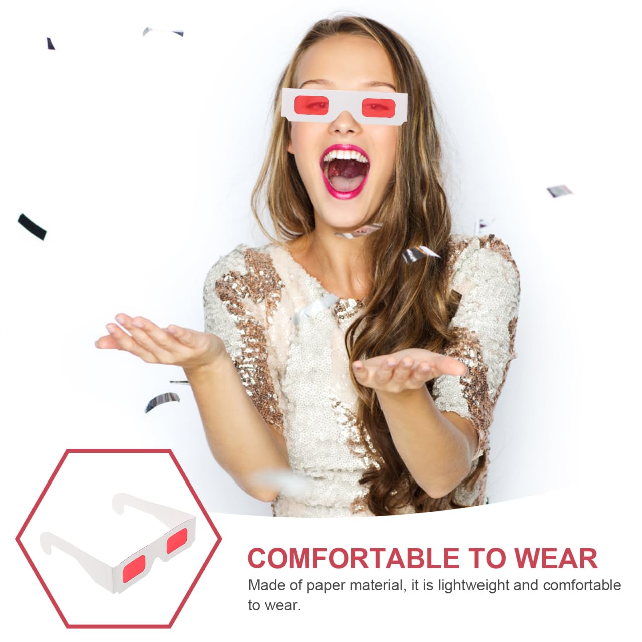 minkissy Lunettes Rouges Enfants 3D 50 Pièces pour Films À Domicile Cadeaux Saint-Valentin Fête Arc-en-Ciel Fournitures Anniversaire Et Récompenses Classe