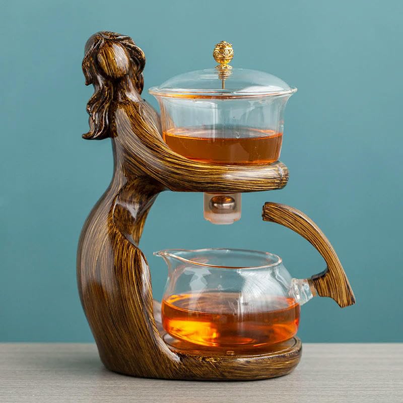 Tetera de kungfu para hacer té, juego de té automático, soporte para tetera de vidrio resistente al calor, Base, infusores de té, artículos de té