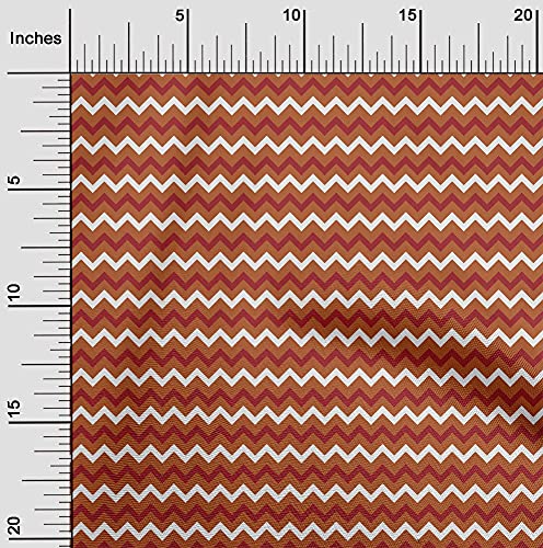 oneOone Cotton Poplin Rust Brown Fabric Stripes Sewing Fabric By The Yard Printed DIY Clothing Sewing Supplies 42 Inch Wide-ZWG