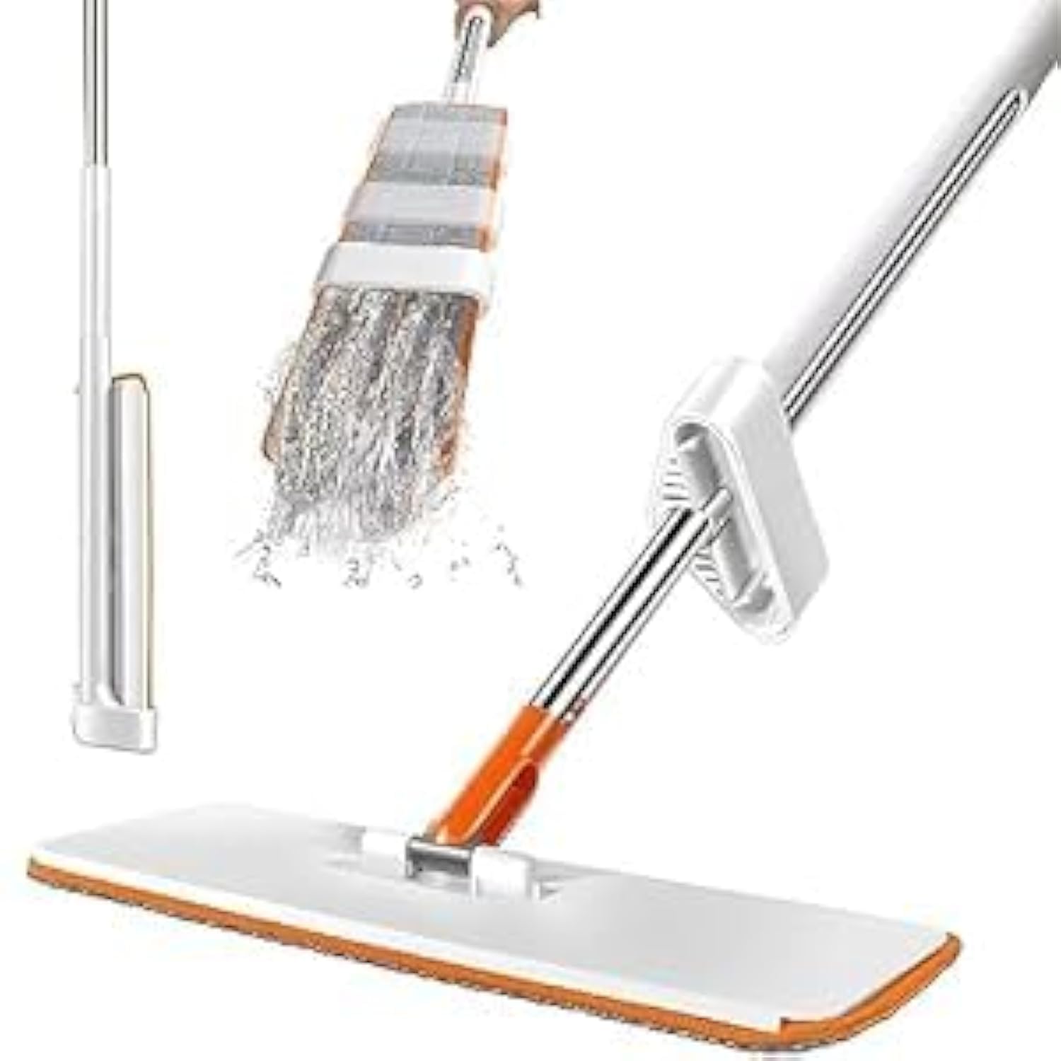SPYKLEE Hands Free Flat Microfiber Mop | Floor Cleaning,Wall,Tiles & Home | in-Built Easy Squeeze Mechanism | 360° Rotation | Stainless-Steel Handle | Bucket Less Mop | 1 Extra Microfiber Refill (B0CJ3359PG) Amazon Price History, Amazon Price Tracker