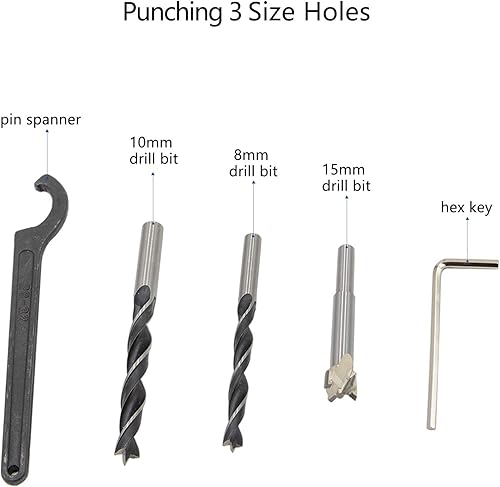 Miniatura 3 de Evwoge - Kit de herramientas de localización de perforación para carpintería de aleación de aluminio, agujero de bolsillo, sistema de taladro de
