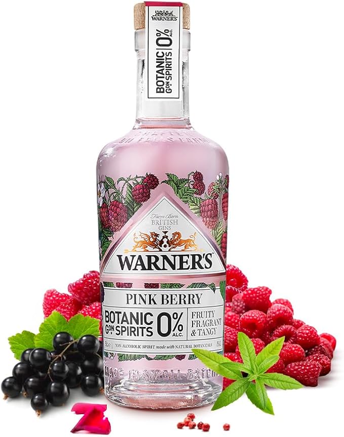 Warner’s Pink Berry Flavoured Non Alcoholic Gin 50cl, Premium Fruit Gin