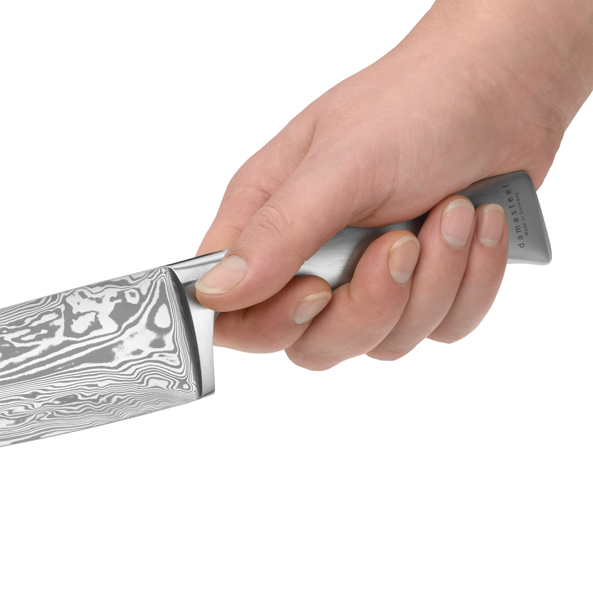WMF Grand Gourmet Damastmesser, Santoku Messer 32 cm, Made in Germany, Damaststahl 120-lagig, Performance Cut, Klinge 18 cm