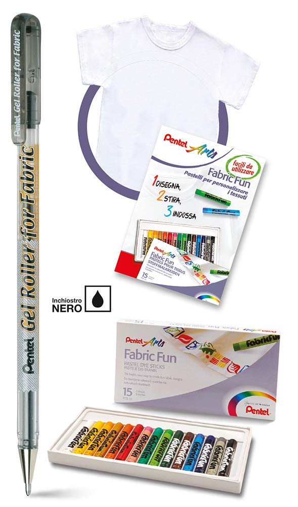 Pentel Pastels Pour Tissus - Boîte De 15 Couleurs Assorties - Personnalisation Vêtements Coton/Lin