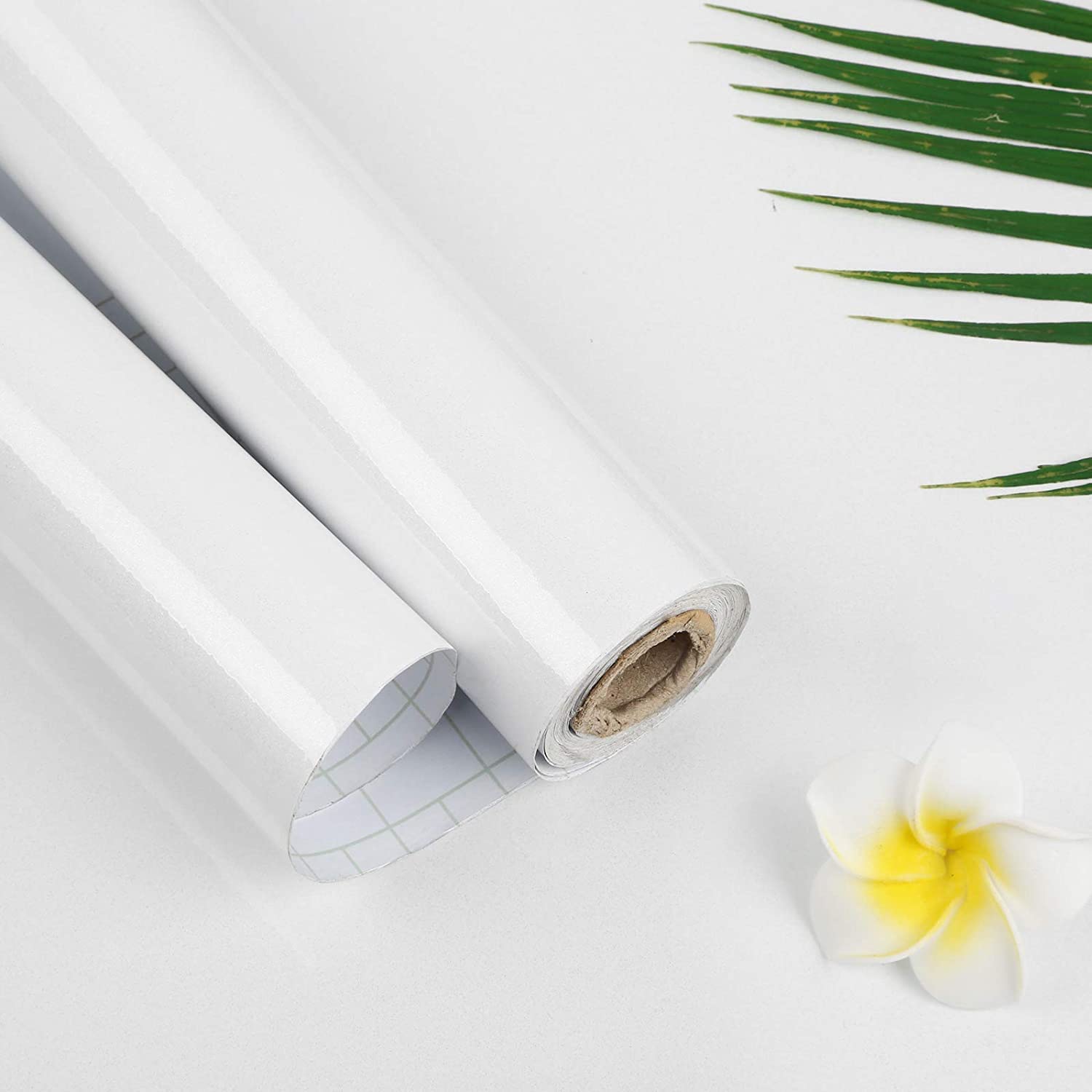 HAPPYMATES White Glossy Wallpaper Peel & Stick Wallpaper Self Adhesive Vinyl Removable Wallpaper for Kitchen Cabinet Furniture Countertop Waterproof Wallpaper (24 x 110 Inch) (B0BMQLYNX1) Amazon Price History, Amazon Price Tracker