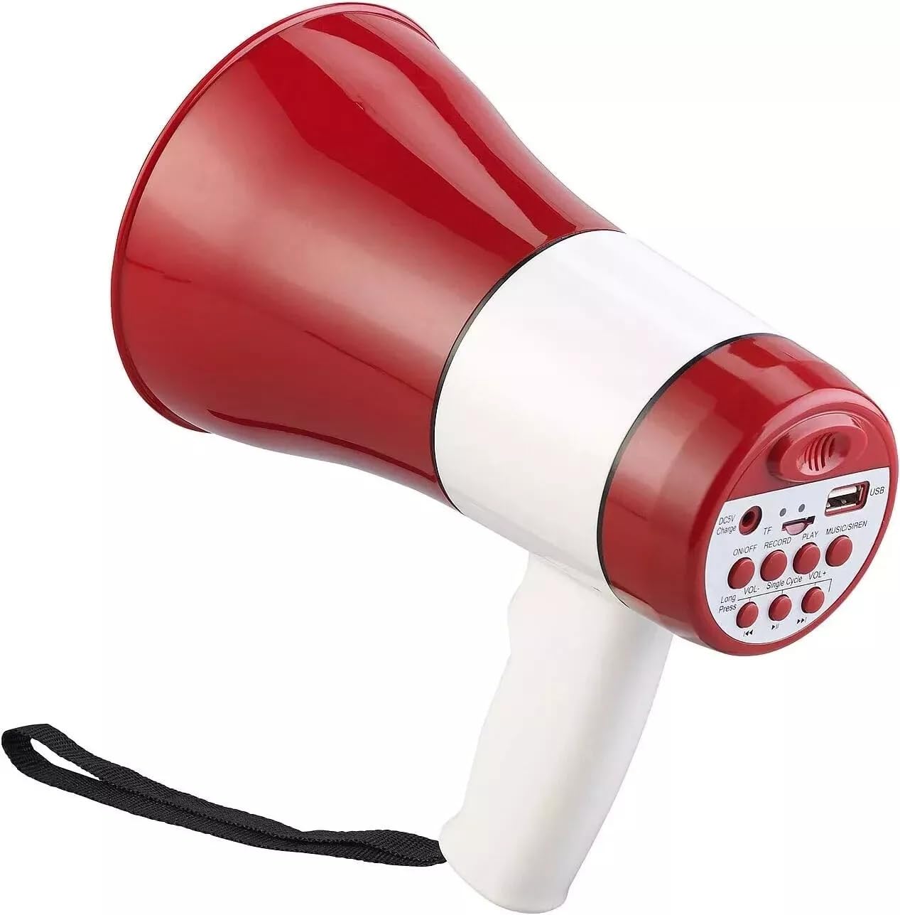 Generico MEGAFONO PRO Portatile E Ricaricabile USB 500MT da 20W con REGISTRATORE VOCALE