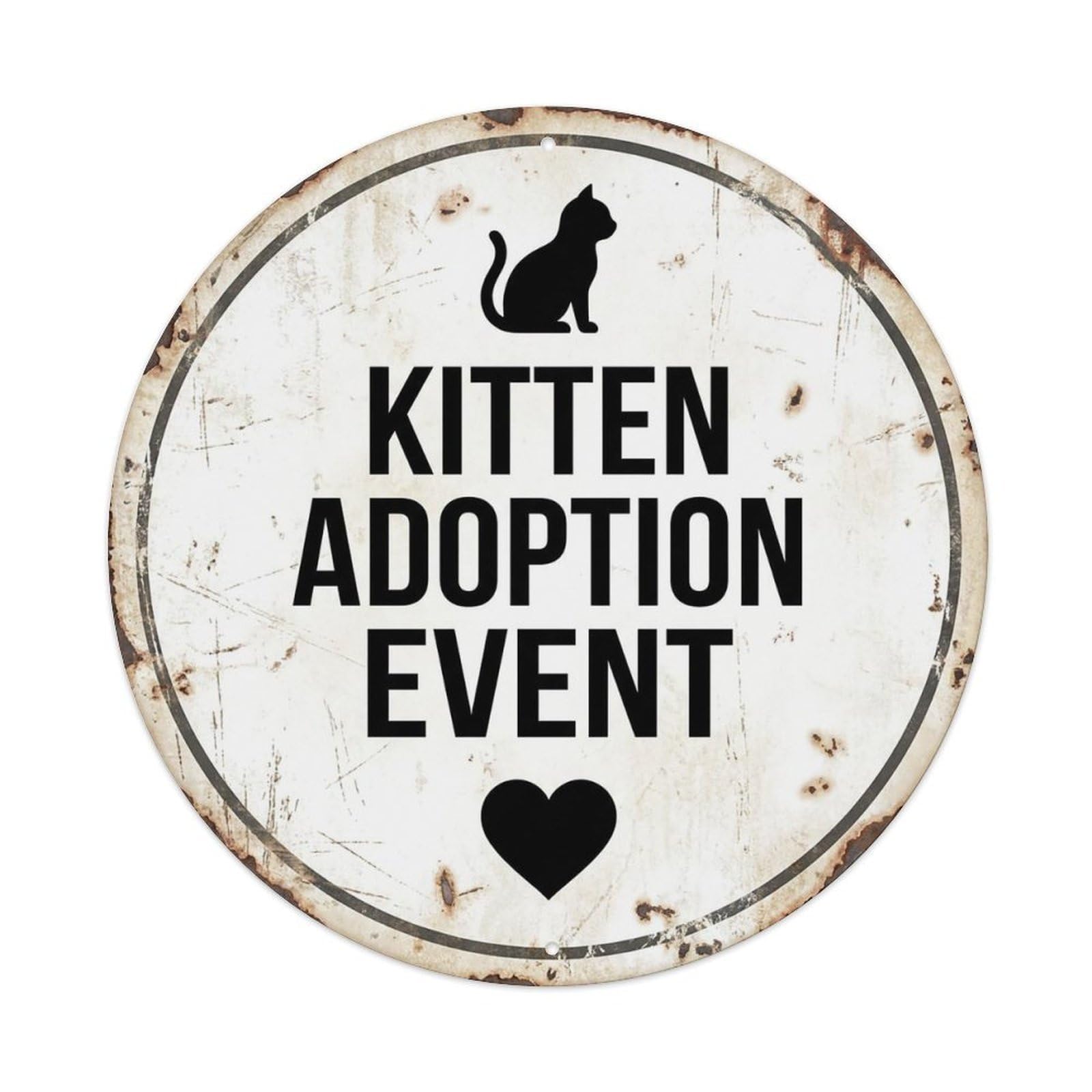 Vintage Kitten Adoption Event Decor Metal Tin Sign