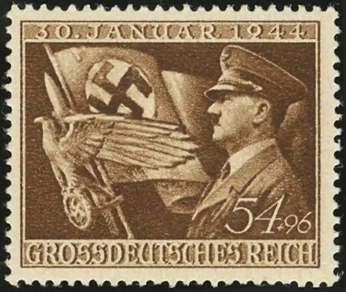 1944 Adolf Hitler Nazi Stamp Takeover Anniversary Germany Third Reich WW2 Scott B252
