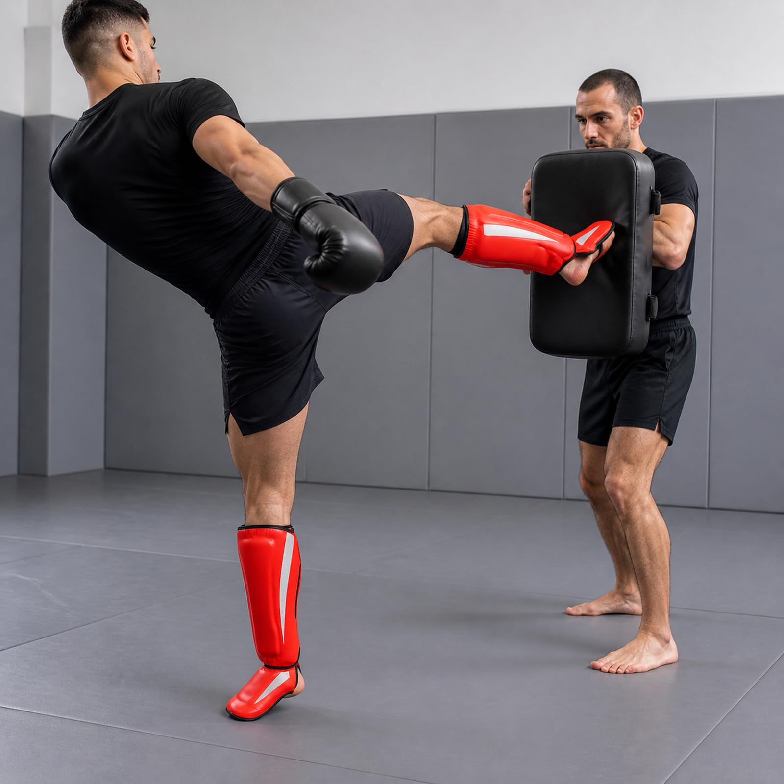 Piedi Protezione Shin Guard,Parastinchi Piedi Protezione Shin Guard,Parastinchi Muay Thai,Regolabili,vestibilità Sicura,Comodo,per Boxe,Taekwondo,Muay Thai,Sport da Combattimento