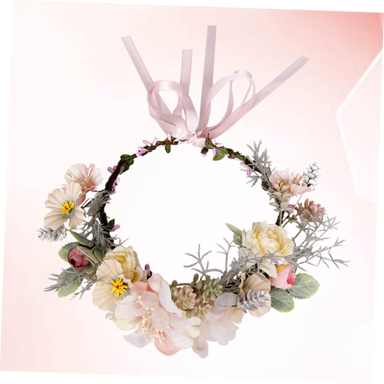 FRCOLOR 3stücke Bohemian Stil Blumenkranz Haarschmuck Mit Ripsband Elegantes Farbenfrohes Haarband Für Hochzeiten Partys Und Fotorequisiten Für Mädchen