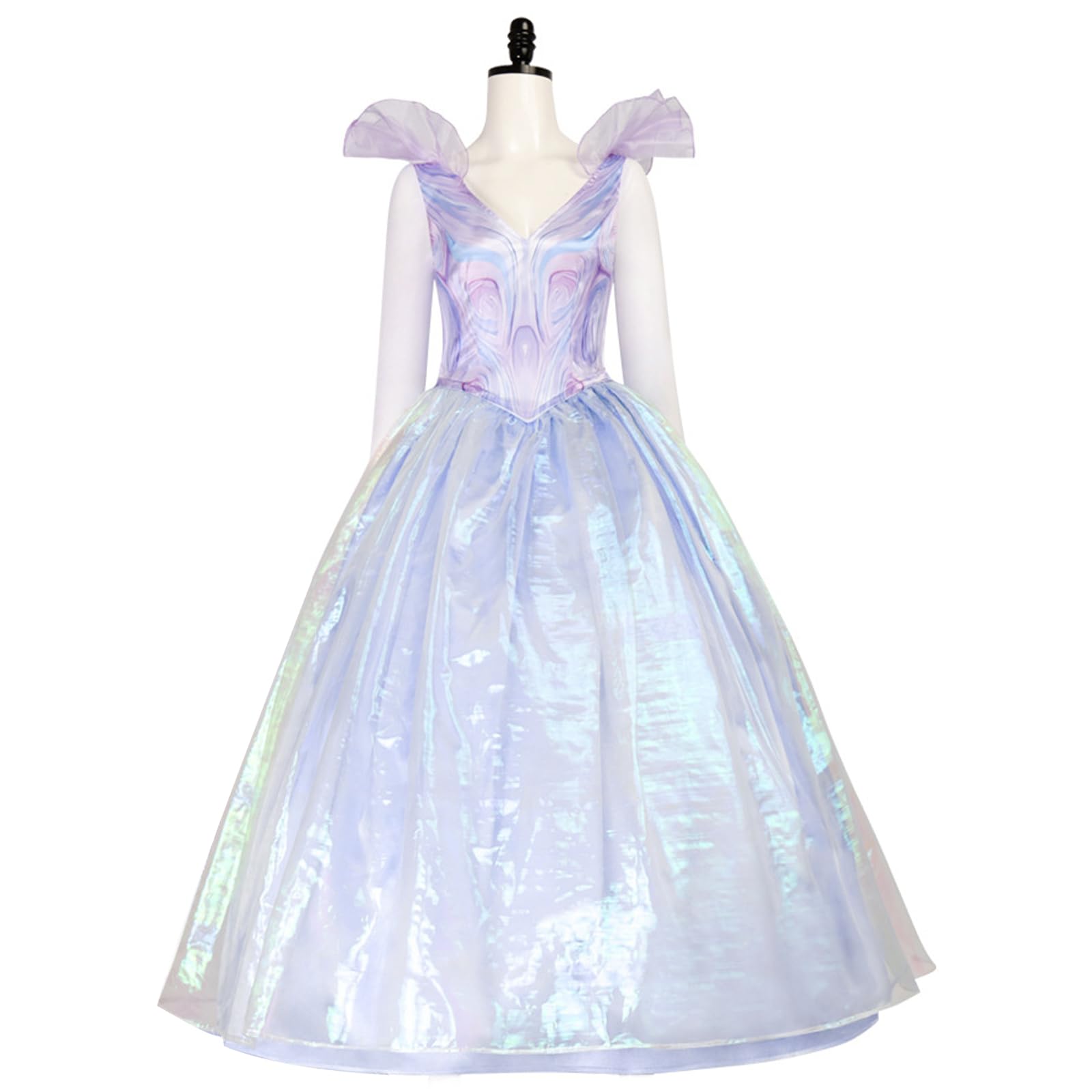 CR ROLECOS Wicked Glinda Costume Fancy Halloween Dress Up Wicked Witch Halloween Outfit Wedding Bridesmaid Princess Dress XL
