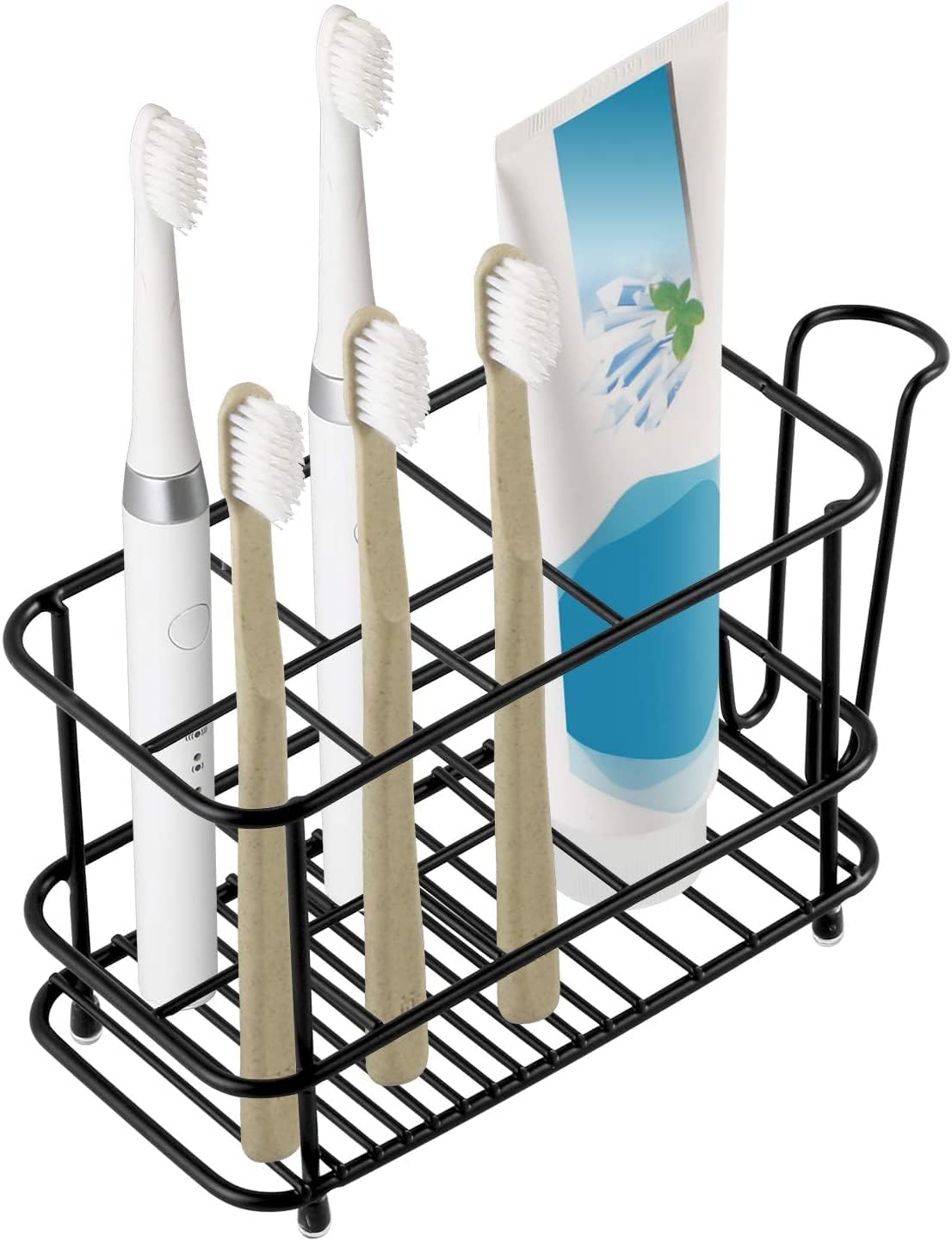 Toothbrush Toothpaste and Cup Holder, Stainless Steel Electronic Toothbrush Holder Wall-Mounted for Bathroom Shower