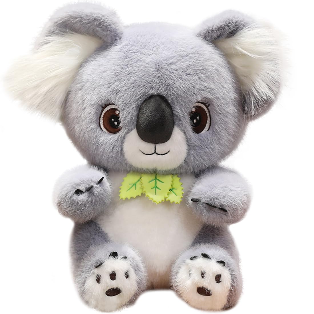 ELAINREN Super Furry Koala Stuffed Realistic Wild Koala Animals Pillow Lifelike Gray Koala Plush Toy Soft Fluffy Koala Plushie Cute Dolls Gifts/13.8''