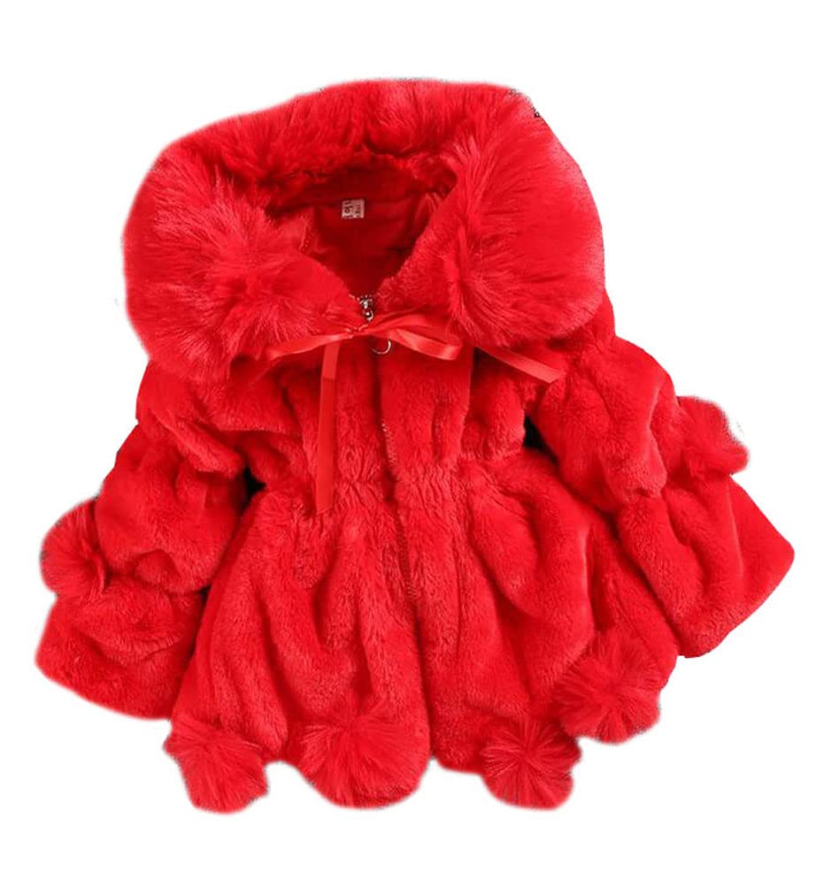 Manteau Fille Veste Bébé Fille Fausse Fourrure Encapuchonné Manteau Veste Cap Manteau Poncho