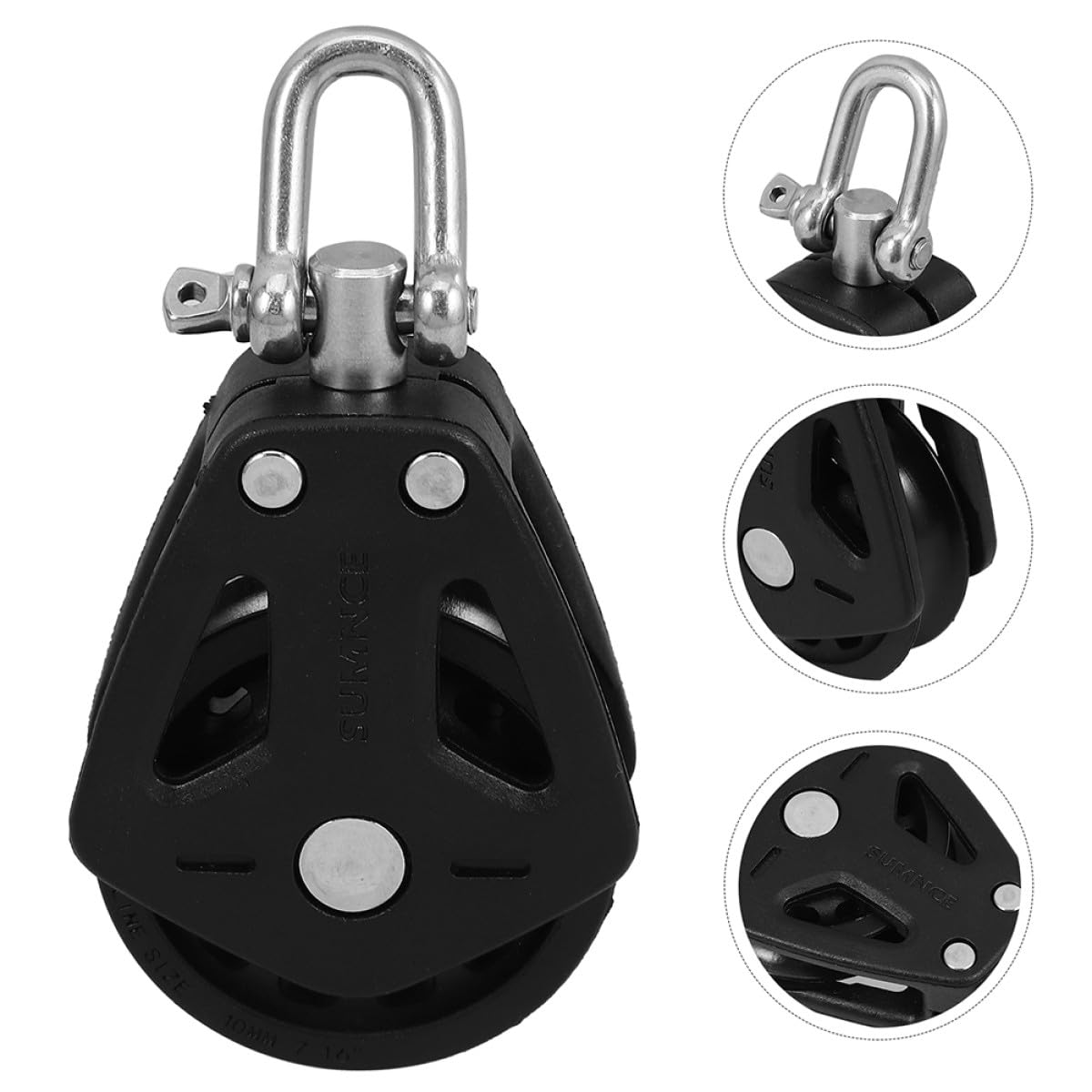 Poulie de Levage Double en Nylon Roulement à Billes, Lot de 3, Poulie Pivotante pour Cable et Accastillage Marin, Accessoires pour Voiliers et Entraînement Pilates à Domicile