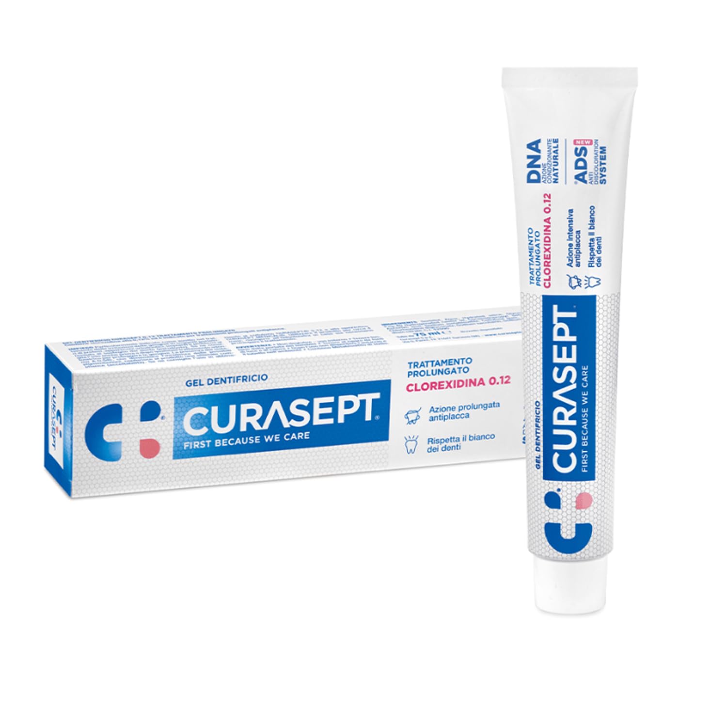 Curasept Kit Igiene Orale 0,12% Clorexidina - Collutorio 200 ml + Gel Dentifricio 75 ml - ADS Antiplacca, Senza Alcol