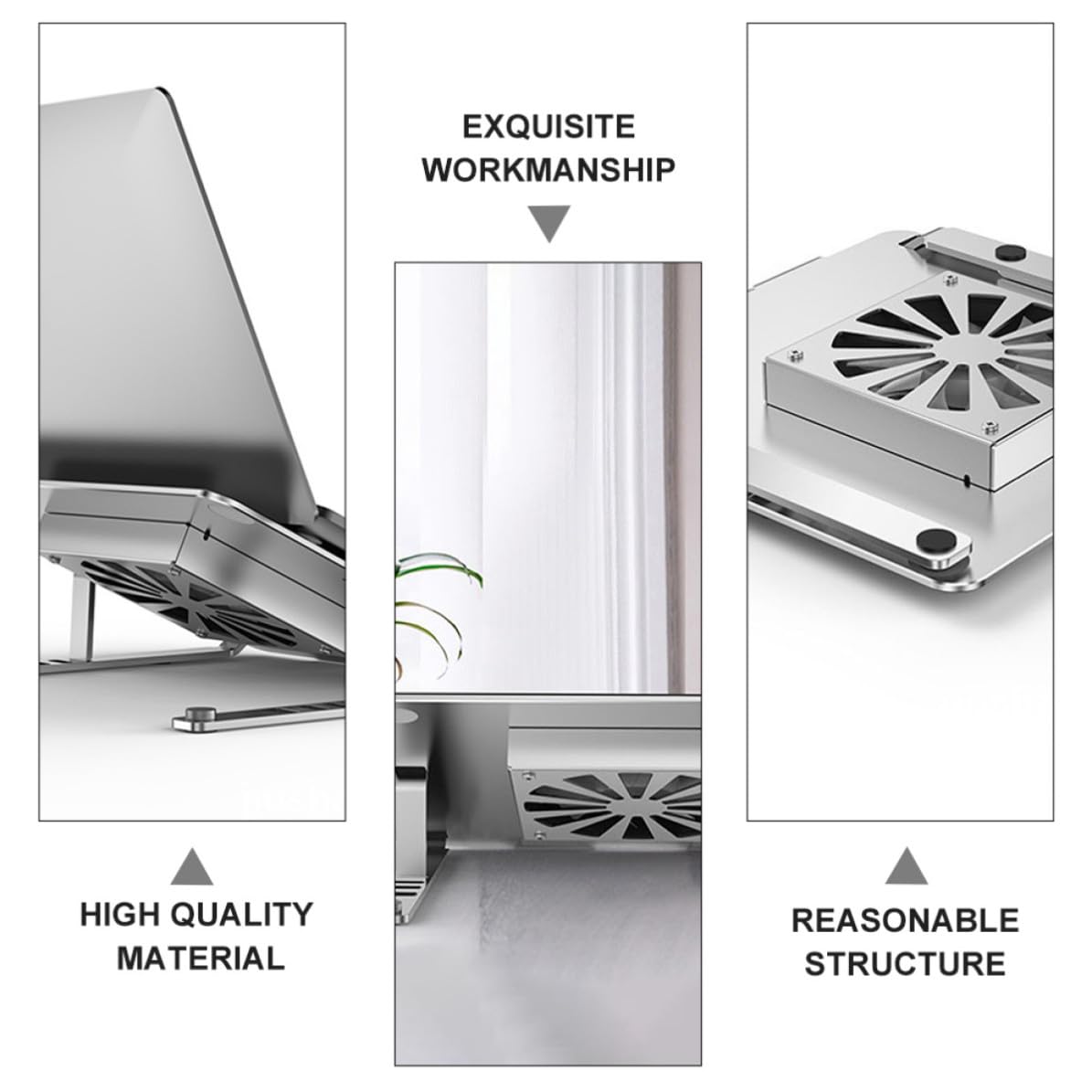 Aleación de Aluminio Soporte Ventilado Ajustable para Portátil
