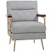 Produktbild HOMCOM Ohrensessel Relaxsessel, Polstersessel mit Leinenoptik, Akzentsessel, Esszimmerstuhl mit Stahlbeine, Loungesessel für Schlafzimmer, Wohnzimmer, 72 x 81,5 x 87,5 cm