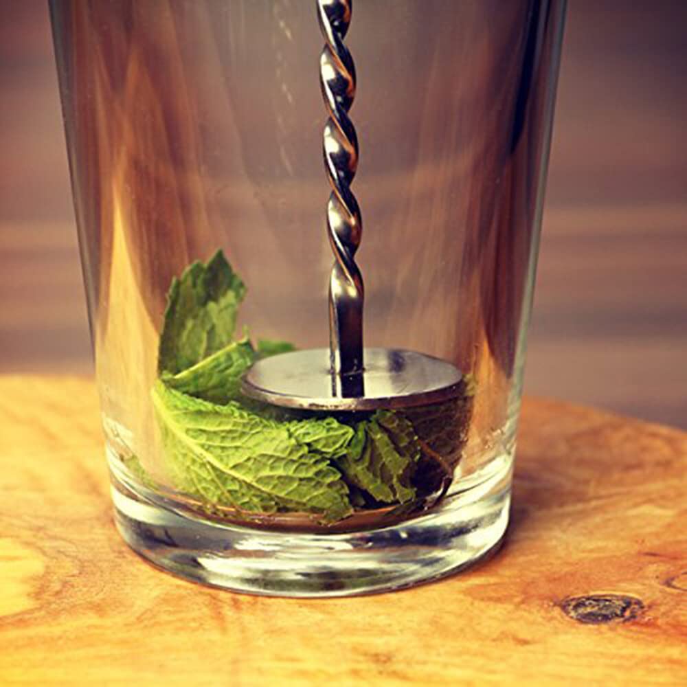 Rattleware Edelstahl-Barlöffel – 27,9 Cm, Gedrehter Stiel, 12 Stück – Für Cocktails, Mixgetränke, Bar