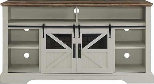 Miniatura 9 de IVYHAVEN Soporte de TV con chimenea eléctrica con chimenea, centro de entretenimiento de granja con chimenea eléctrica de 27 pulgadas, consola