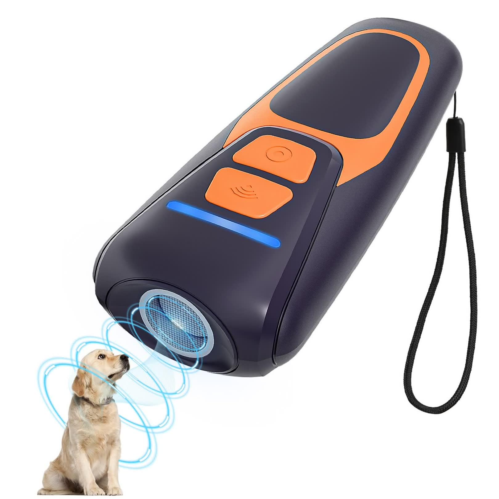 Anti Aboiement Chien Ultrason Puissant - Appareil de Dissuasion à ultrasons pour Chien - Portée de 15 m - Dispositif Anti-aboiement à ultrasons pour l'intérieur et l'extérieur