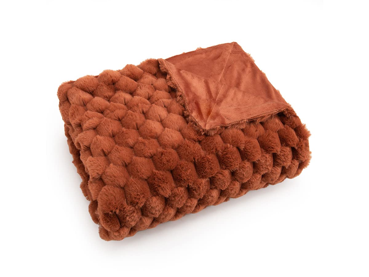 Plaid Diana Terracotta Amadeus 130X170 couverture canapé et lit chic