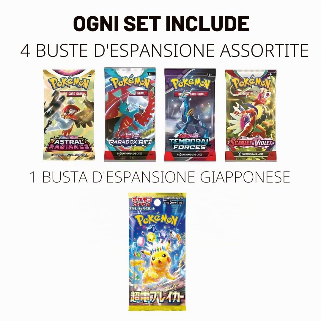 Pokémon Celebrazioni 25° Anniversario - Confezione Booster – Edizione inglese + 1 x TitanCards Toploader | Tutte le carte Pokémon Holo | 4 carte di gioco aggiuntive per confezione