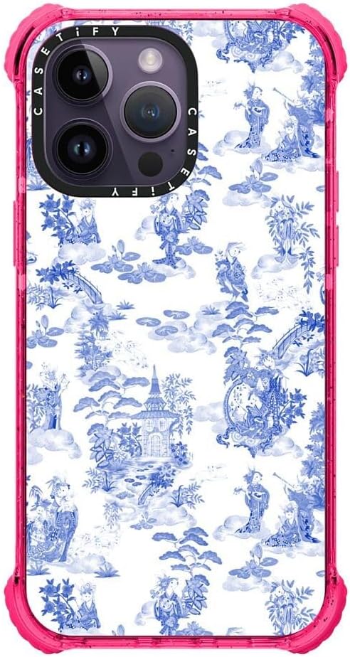 CASETiFY Ultra Impact iPhone 14 Pro Max Case [5X Military Grade Drop Tested / 11.5ft Drop Protection] - Moon Caravan Toile by Phannapast - Bubblegum